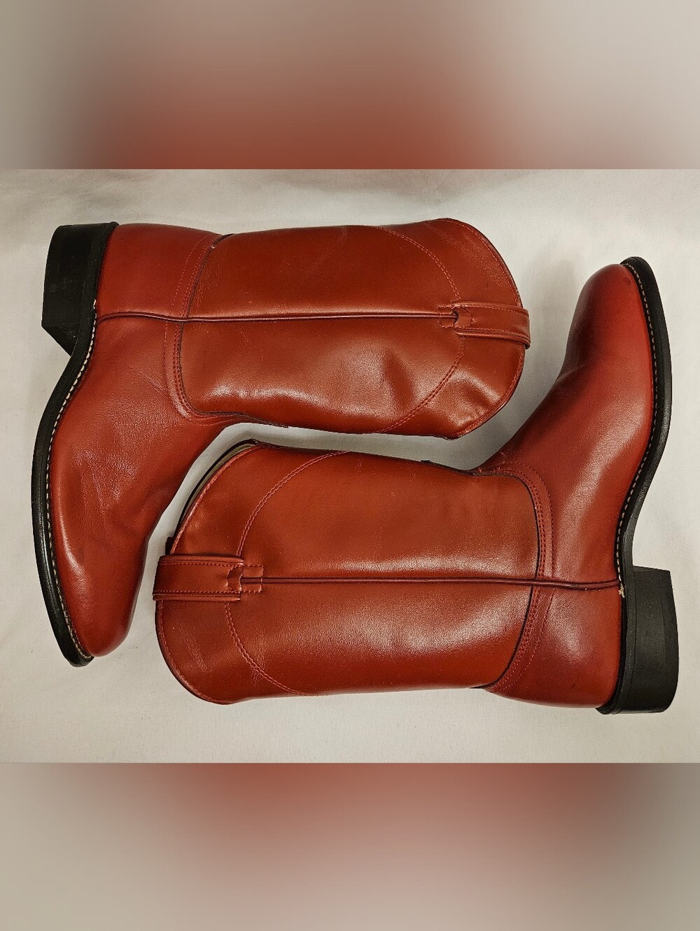 Vintage Laredo Red Leather Cowboy Boots Womens 8 M Rodeo Farmcore Dorothy
